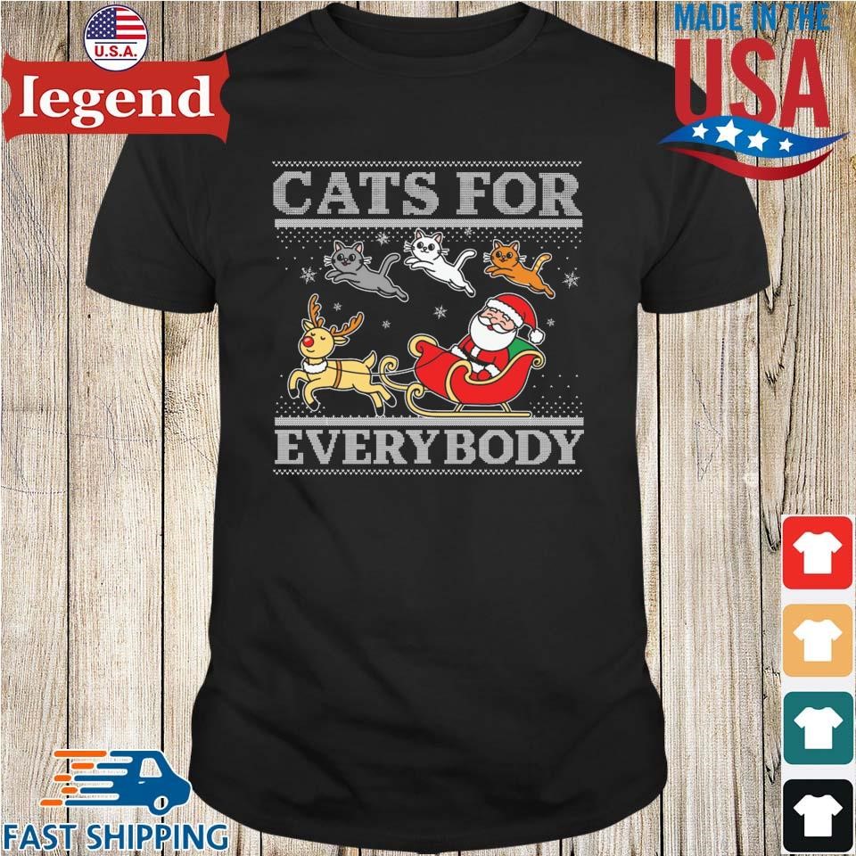 Cats For Everybody Christmas Cat Funny Santa Ugly Sweater Sweater