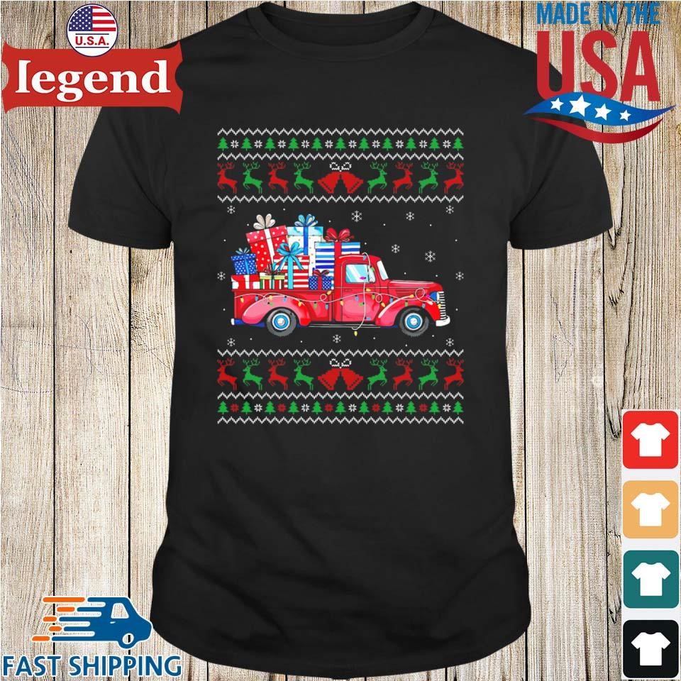 Christmas Red Truck with Gifts Ugly Sweater Holiday Sweater