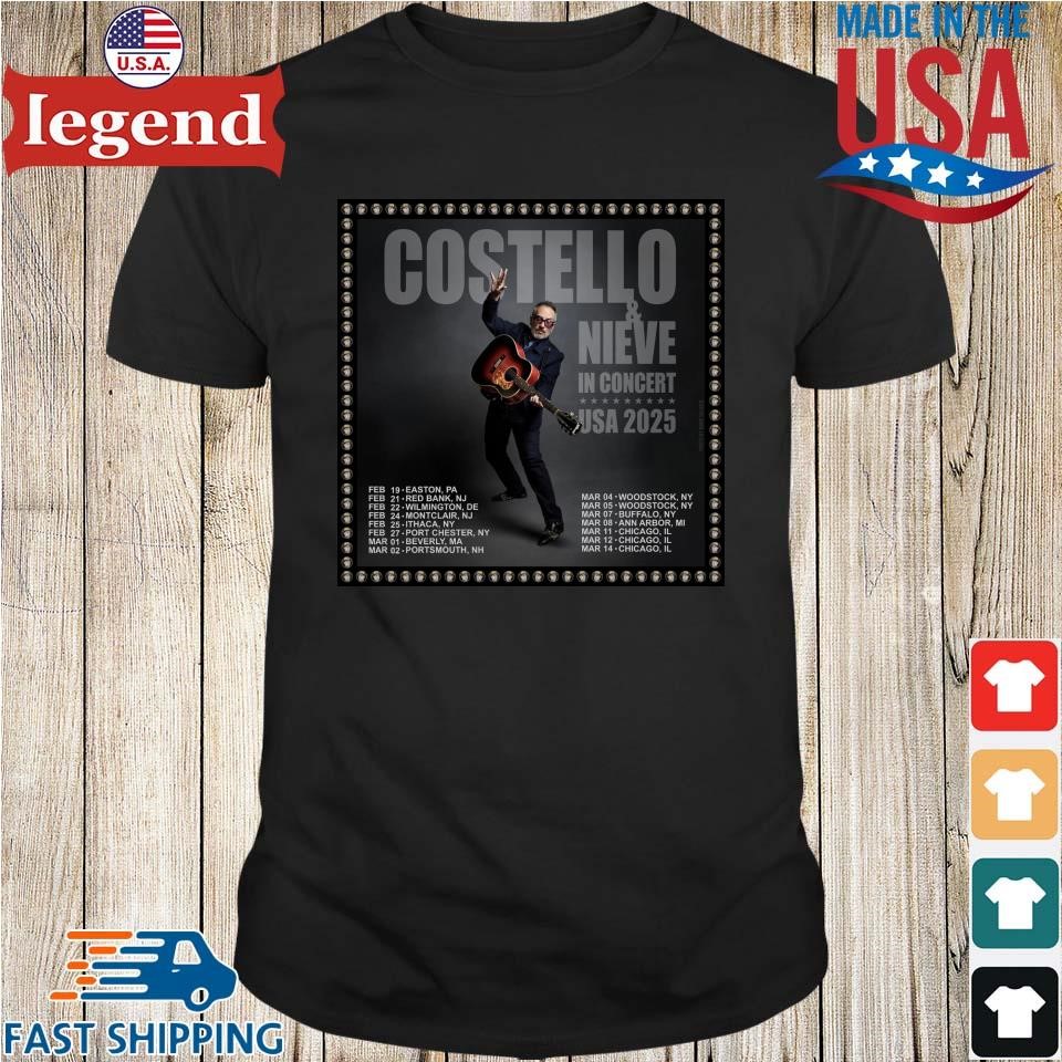 Costello And Nieve In Concert Usa February March 2025 Shirt