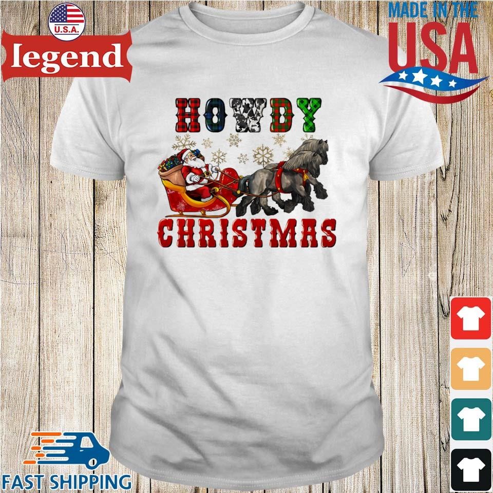 Cowboy Santa Claus Riding A Horse Sleigh Christmas Cowboy Sweater