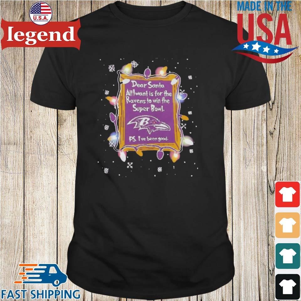 Dear Santa Baltimore Ravens Christmas Lights Shirt