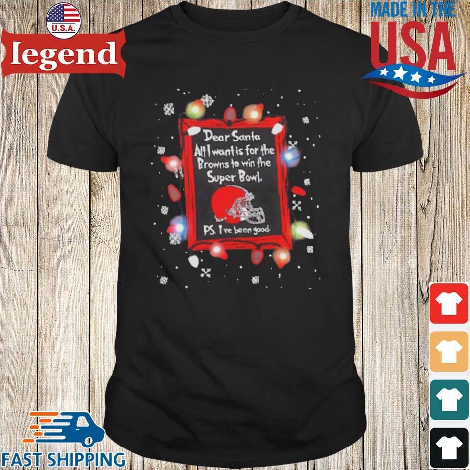 Dear Santa Cleveland Browns Christmas Lights Shirt