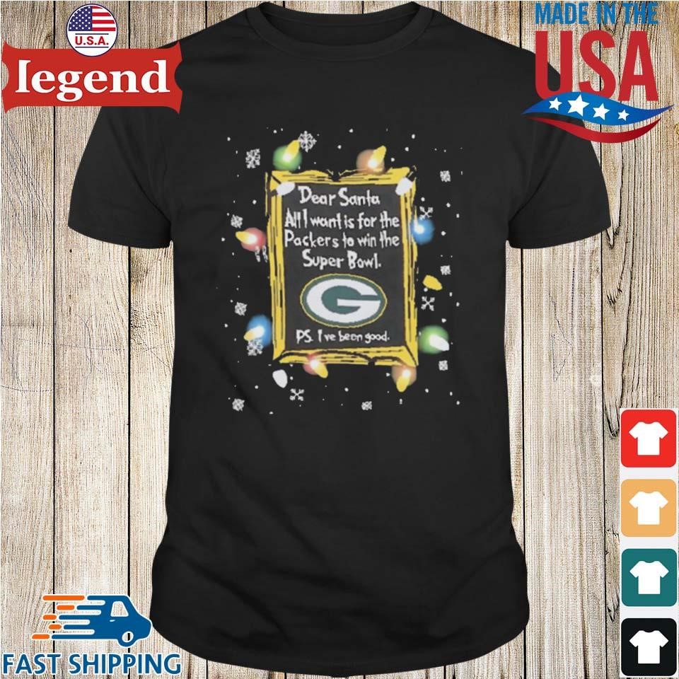 Dear Santa Green Bay Packers Christmas Lights Shirt