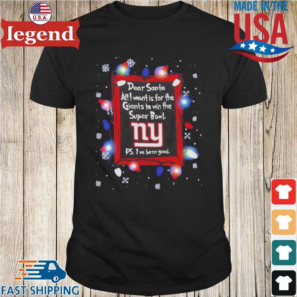 Dear Santa New York Giants Christmas Lights Shirt