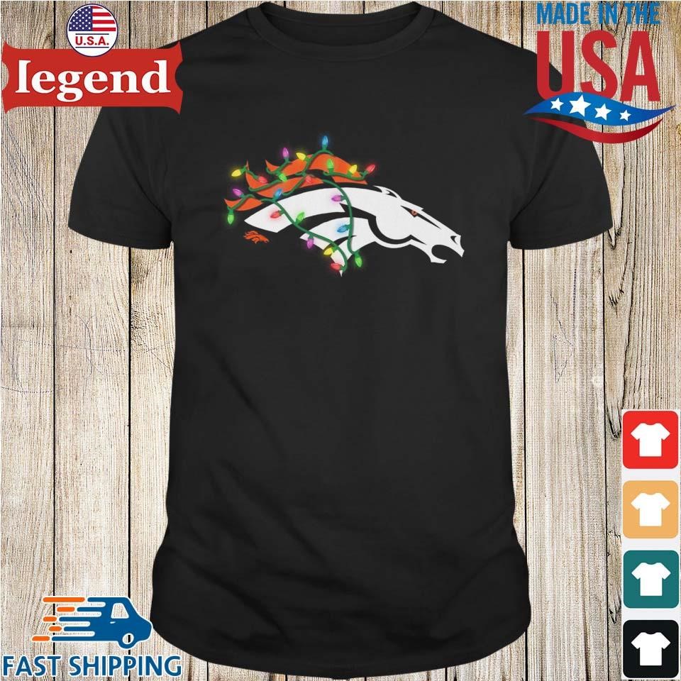 Denver Broncos Primary Logo Holiday Lights 2024 Shirt