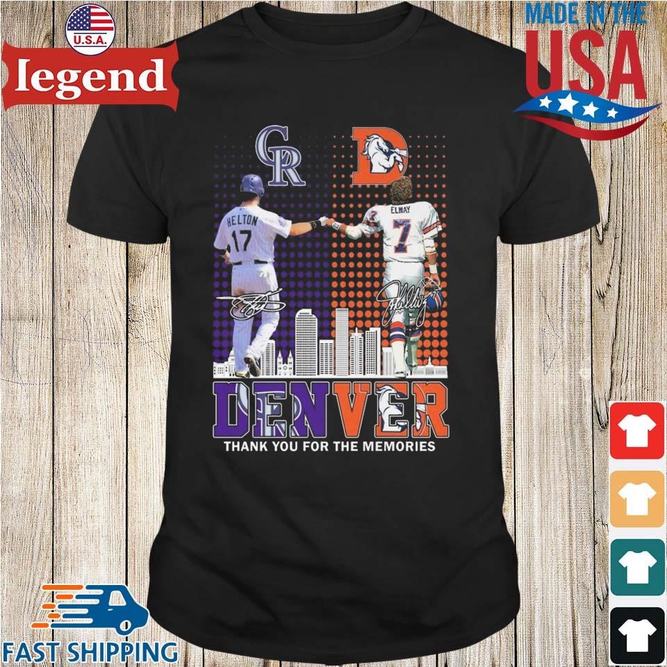 Denver Rockies x Broncos Thank You For The Memories Signatures Shirt