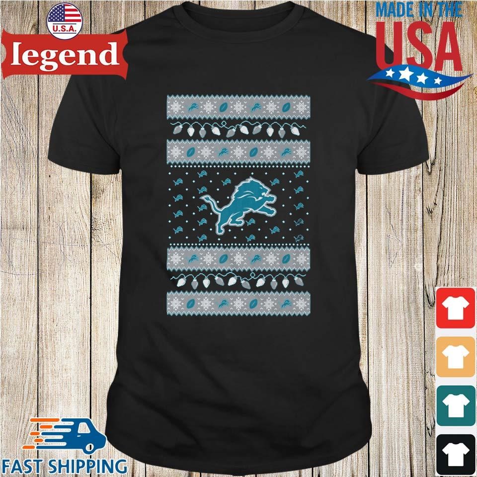 Detroit Lions Holiday Lights Ugly 2024 Shirt