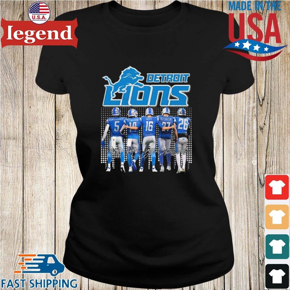 Detroit Lions Montgomery St. Brown Goff But Crimson Jahmyr Gibbs Signatures Ladies