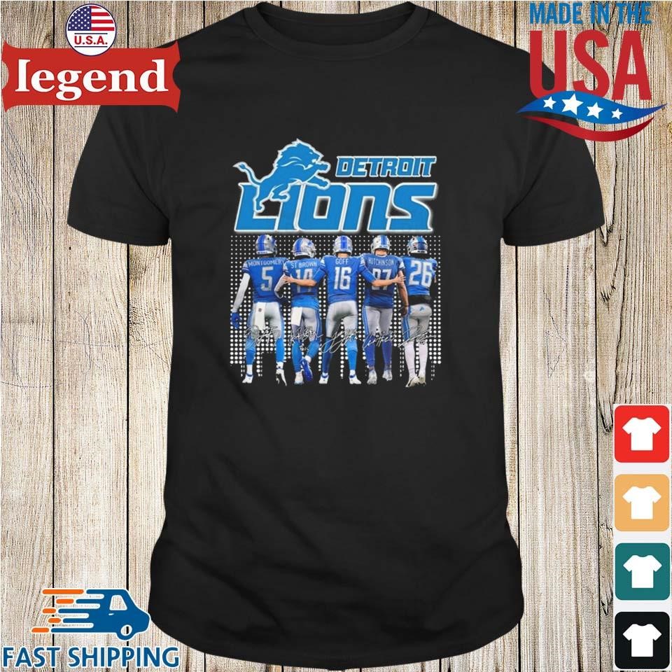 Detroit Lions Montgomery St. Brown Goff But Crimson Jahmyr Gibbs Signatures Shirt