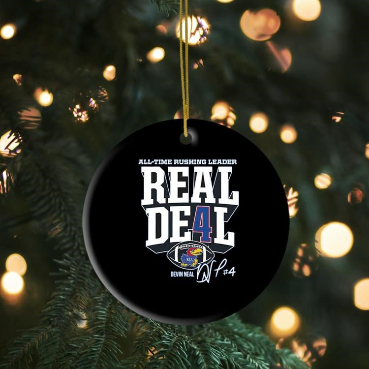 Devin Neal Jayhawks All-Time Rushing Leader Real Deal Ornament