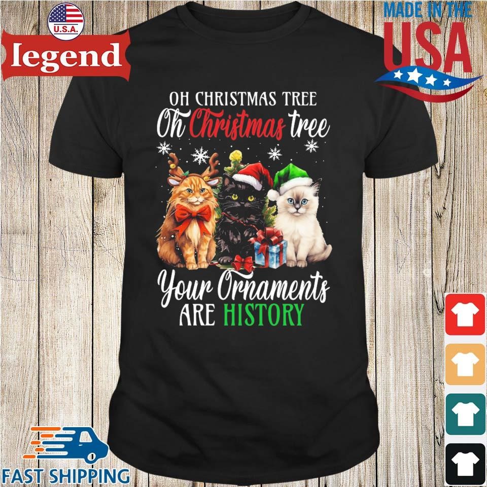 Funny Cat Christmas Oh Christmas Tree Oh Christmas Tree Your Ornaments Are History Sweater