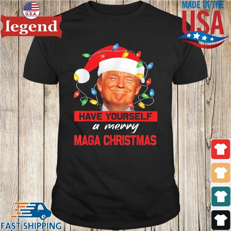 Funny Santa Trump Have Yourself A Merry Maga Christmas Xmas 2024 Sweater