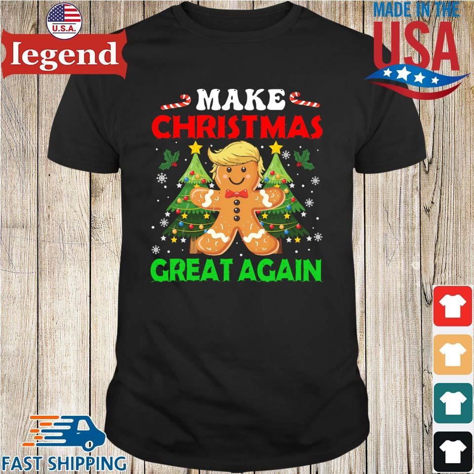 Funny Trump Gingerbread Man Make Christmas Great Again 2024 Sweater