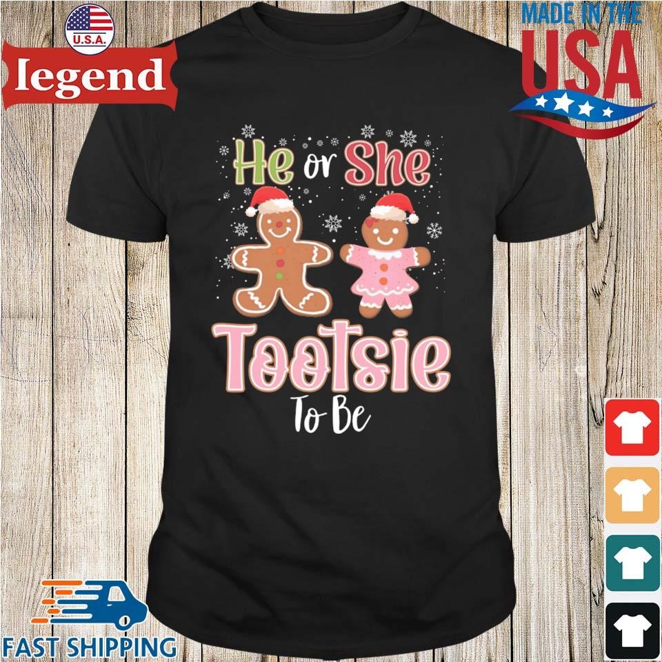 Gingerbread He Or She Tootsie To Be Christmas Gender Reveal Sweater