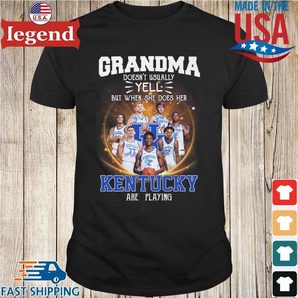 Grandma Doesn't Usually Yell But When She Does Her Kentucky Wildcats Are Playing 2024 Shirt