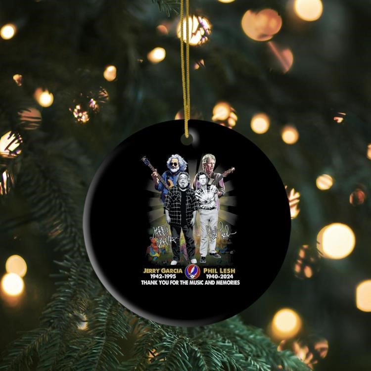 Grateful Dead Jerry Garcia x Phil Lesh Signature Thank You For The Music And Memories Signatures Ornament