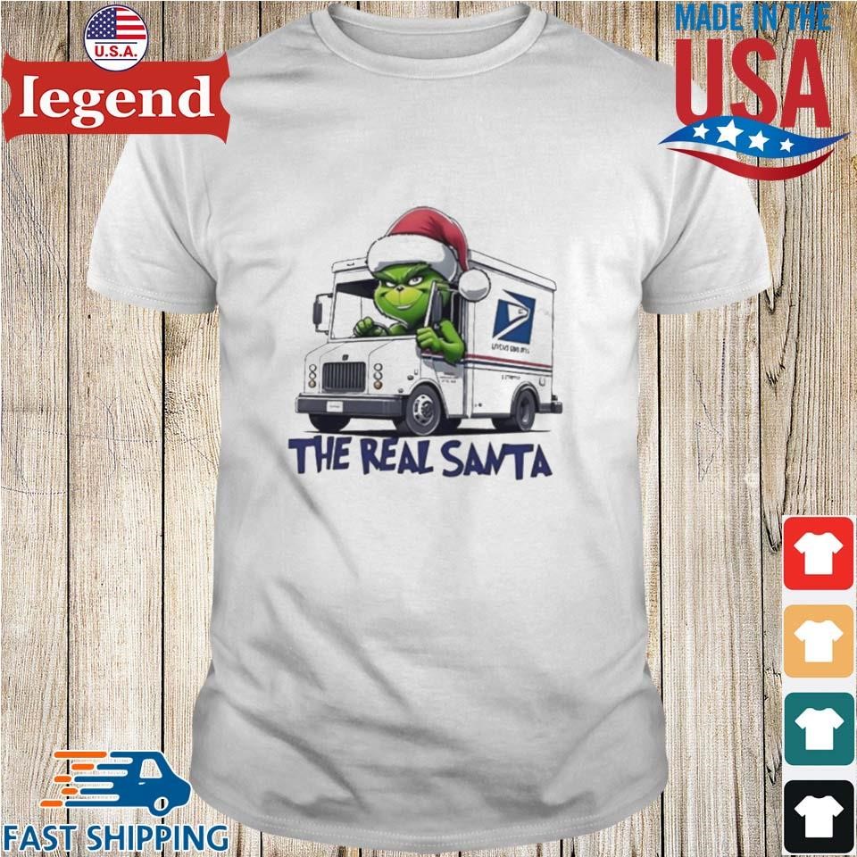 Grinch Santa Driving USPS Truck The Real Santa Shirt