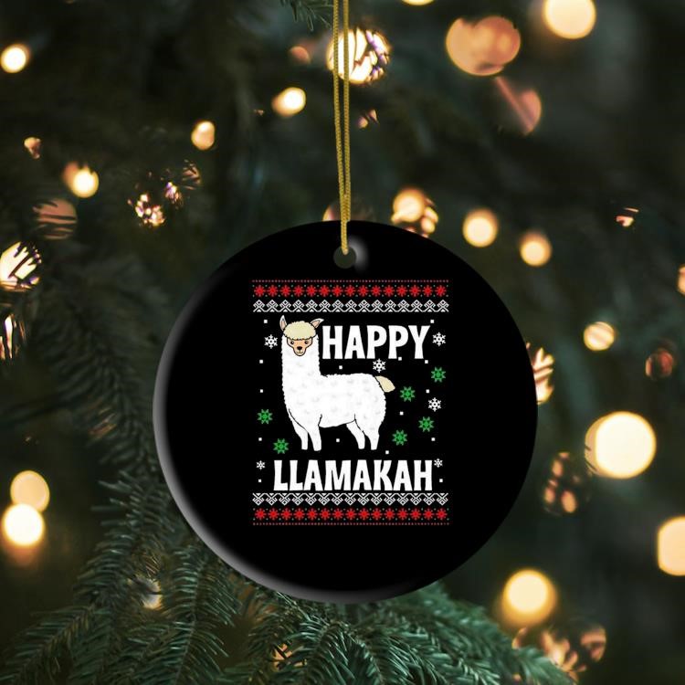 Happy Llamakah Ugly Christmas 2024 Ornament