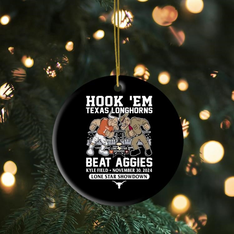 Hook ‘Em Texas Longhorns Beat Texas A&M Aggies Kyle Field November 30, 2024 Lone Star Showdown Ornament