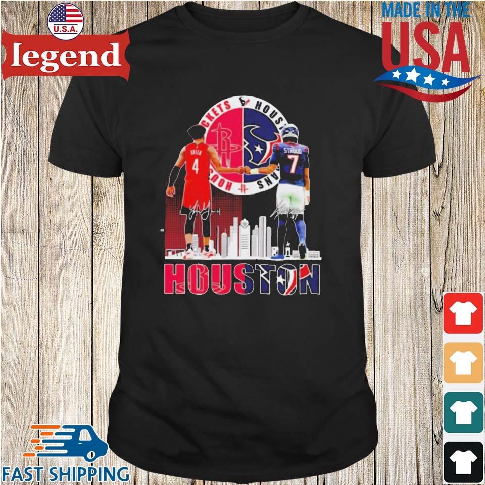 Houston Rockets Jalen Green X Houston Texans Kings Cj Stroud Skyline Signatures Shirt