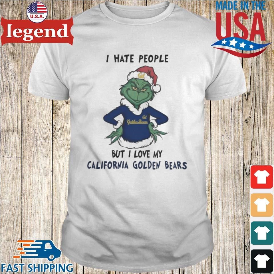 I Hate People But I Love My California Golden Bears Grinch Merry Christmas Shirt