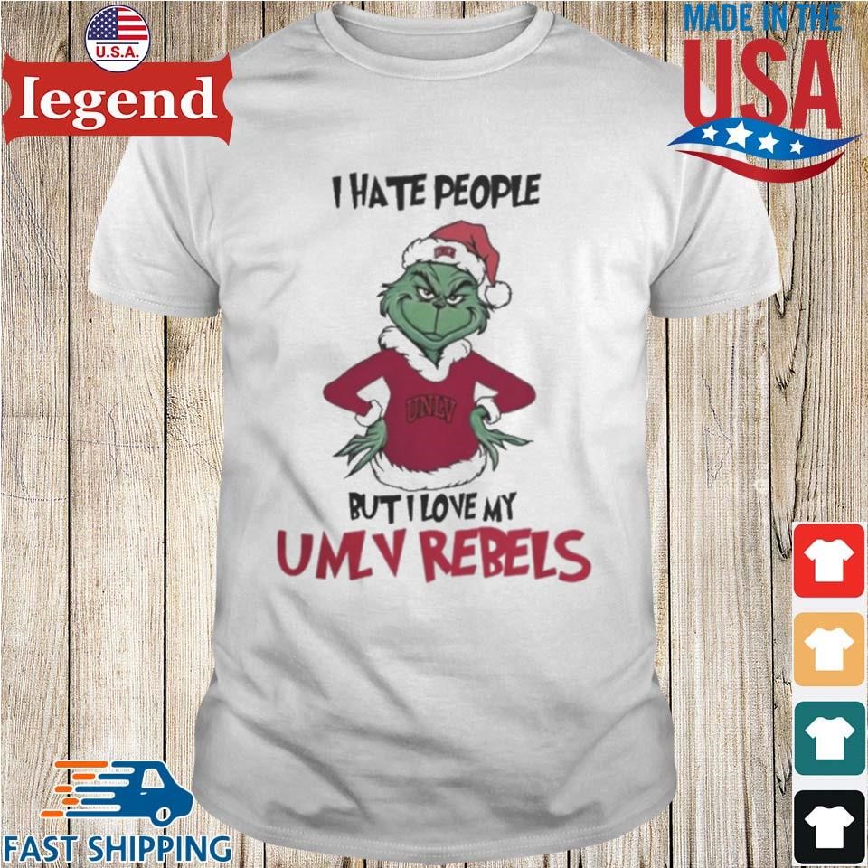 I Hate People But I Love My UNLV Rebels Grinch Merry Christmas Shirt