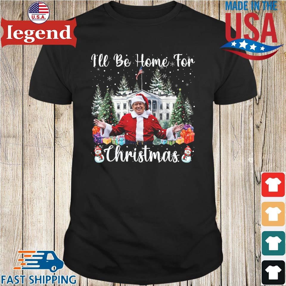 I'll Be Home For Christmas Funny Santa Claus Trump 2024 Sweater