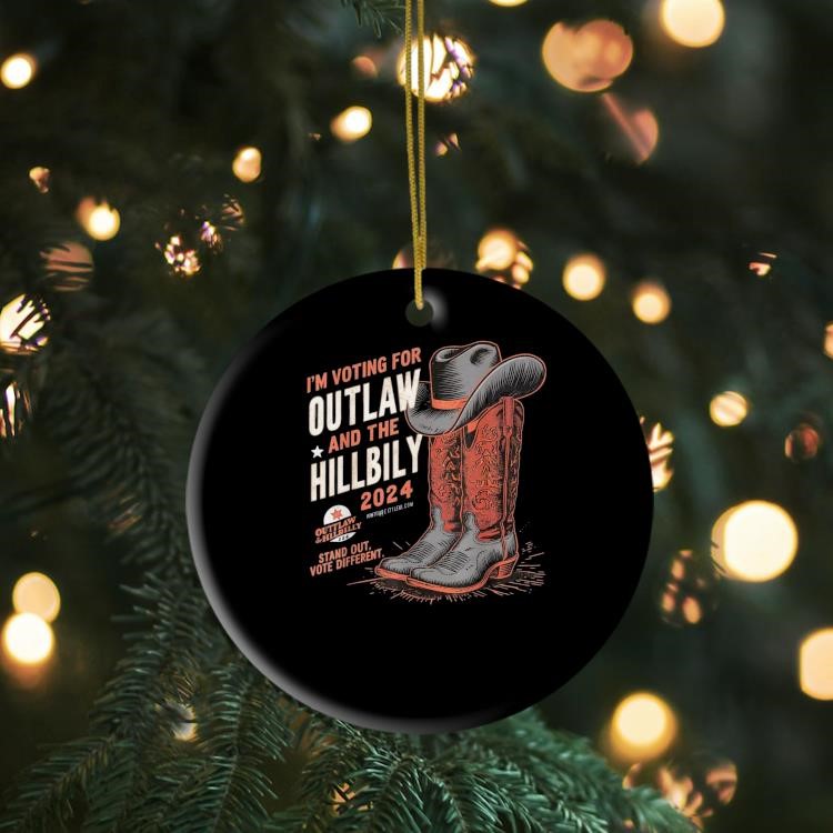 I'm Voting For the Outlaw and the Hillbilly 2024 Retro Ornament