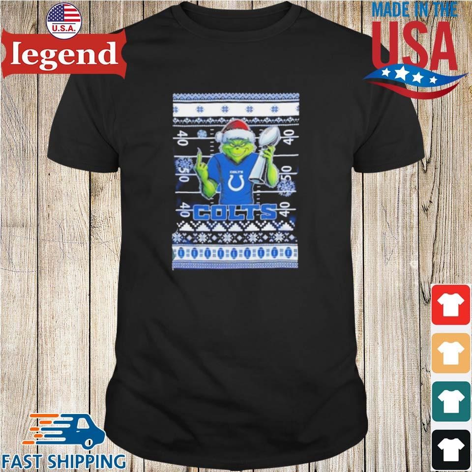 Indianapolis Colts X Grinch Christmas With Super Bowl Trophy Ugly Christmas Shirt