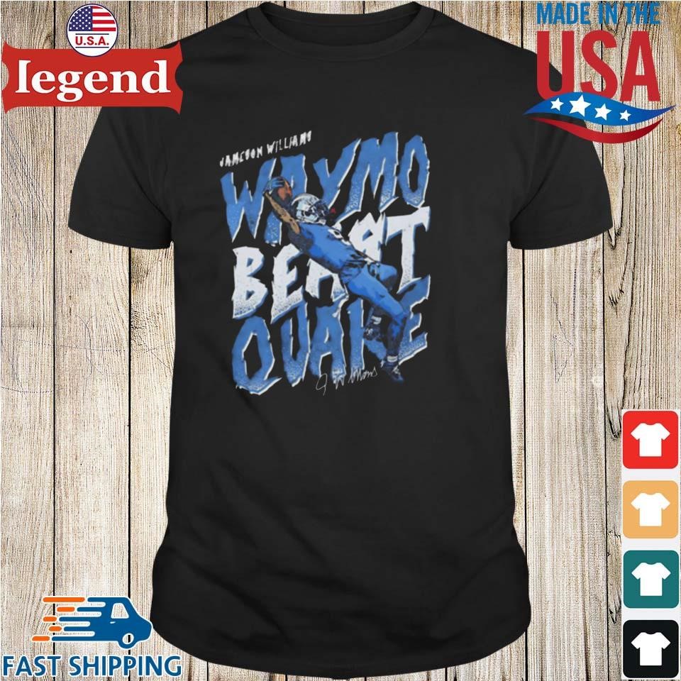 Jameson Williams Detroit Liosn Waymo Beast Quake Signature Shirt