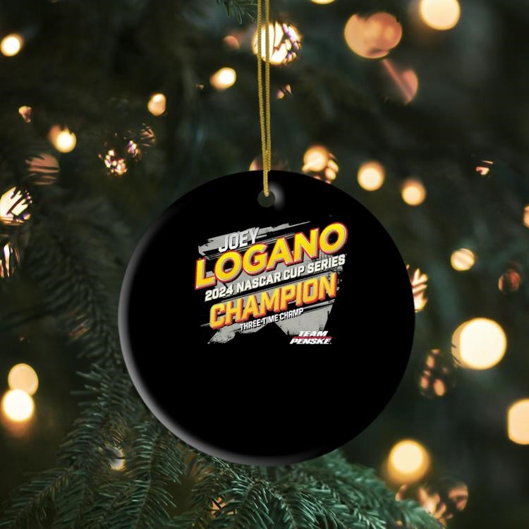 Joey Logano Team Penske Black 2024 NASCAR Cup Series Champion Vintage Ornament