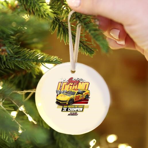 Joey Logano Team Penske Three-Time NASCAR Cup Series Champion Vintage Car Ornament