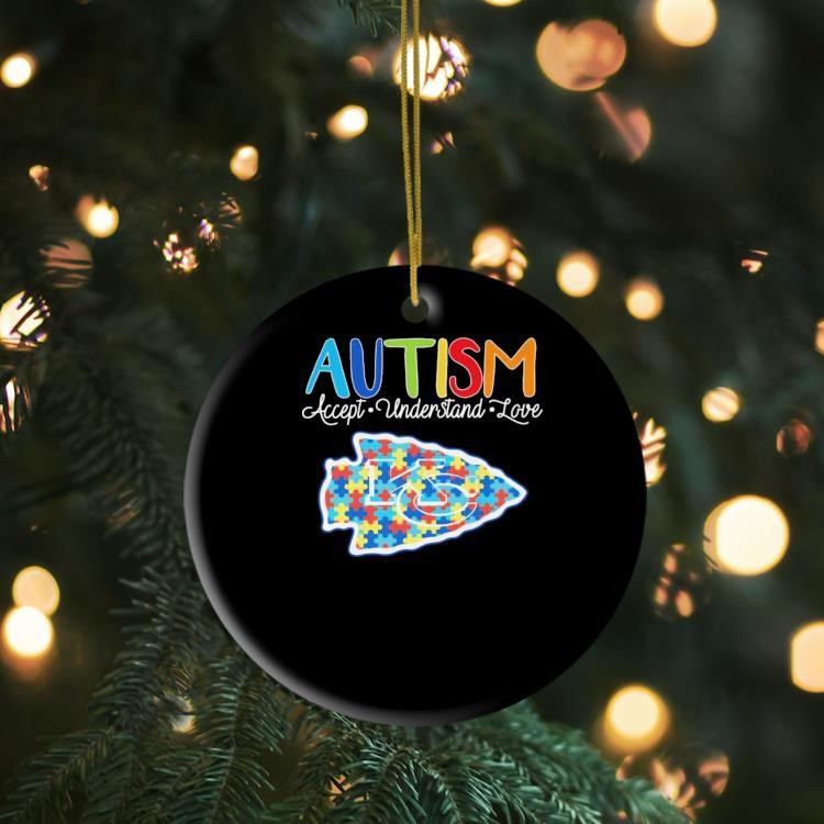 Kansas City Chiefs Autism Accept Understand Love Football 2024 Ornament