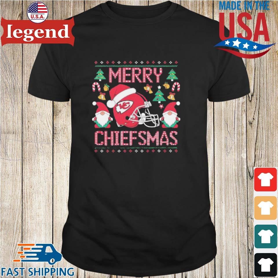 Kansas City Chiefs Merry Chiefsmas Ugly Christmas Gnomies Helmet Shirt