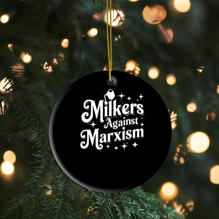 Krissy Meowmom Wearing Milkers Against Marxism Ornament