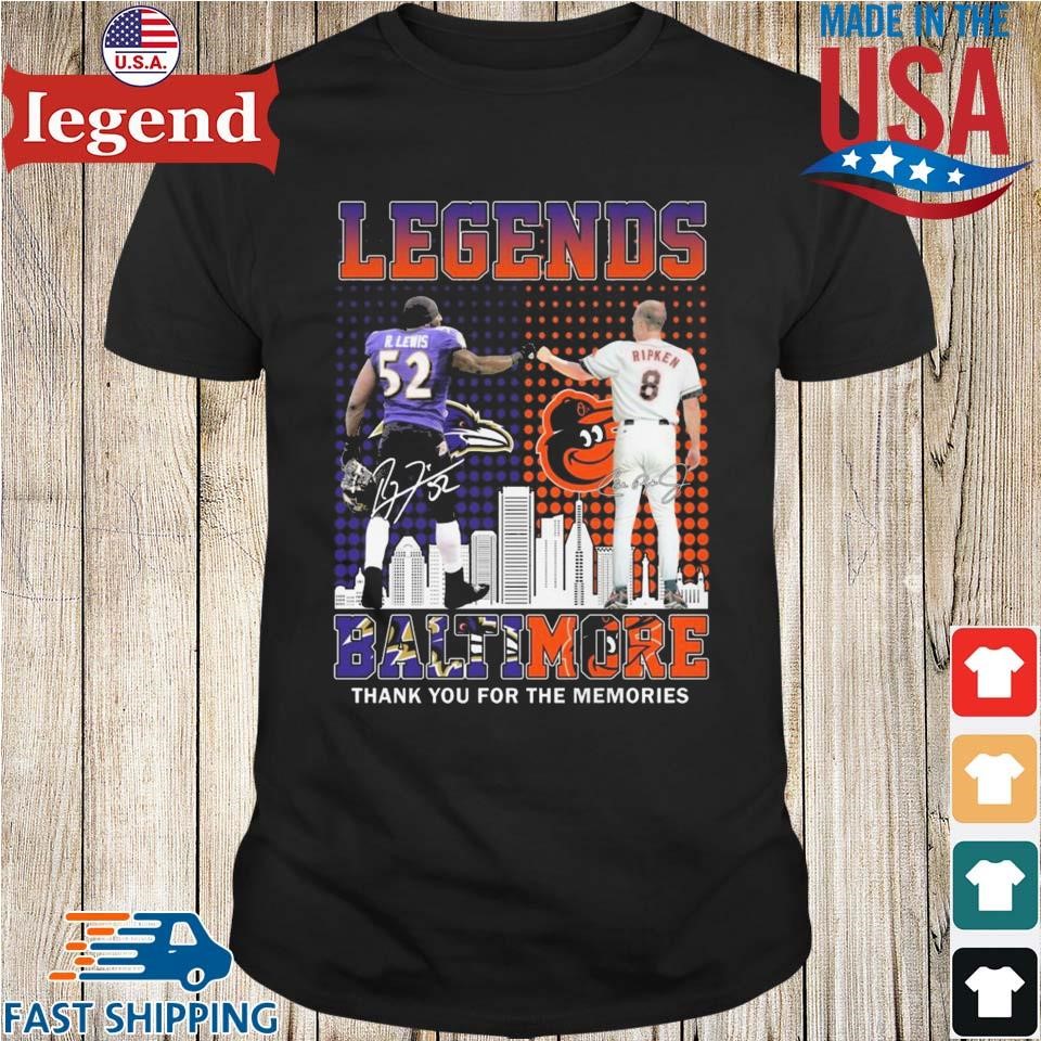 Legends Baltimore Orioles x Ravens Thank You For The Memories Signatures Shirt