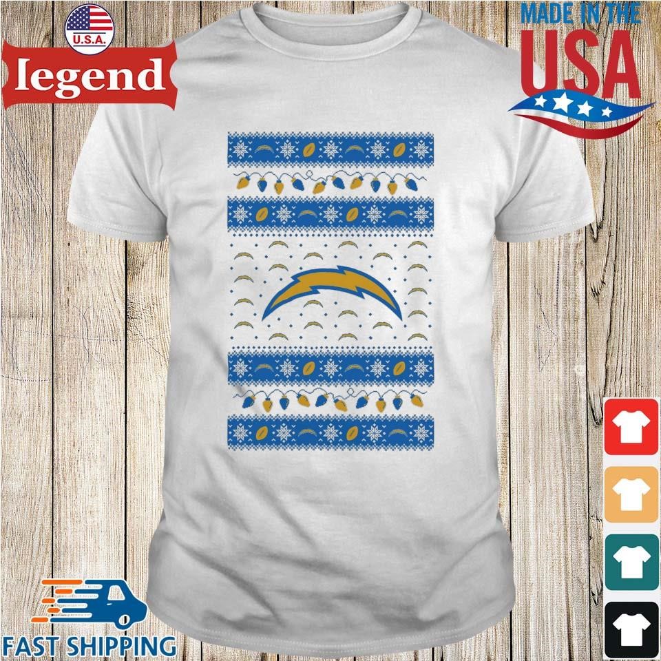 Los Angeles Chargers Holiday Lights Ugly 2024 Shirt