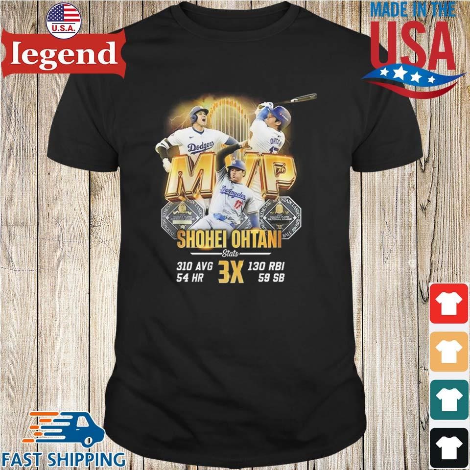 Los Angeles Dodgers Baseball Shohei Ohtani MVP 2024 3 Times Shirt