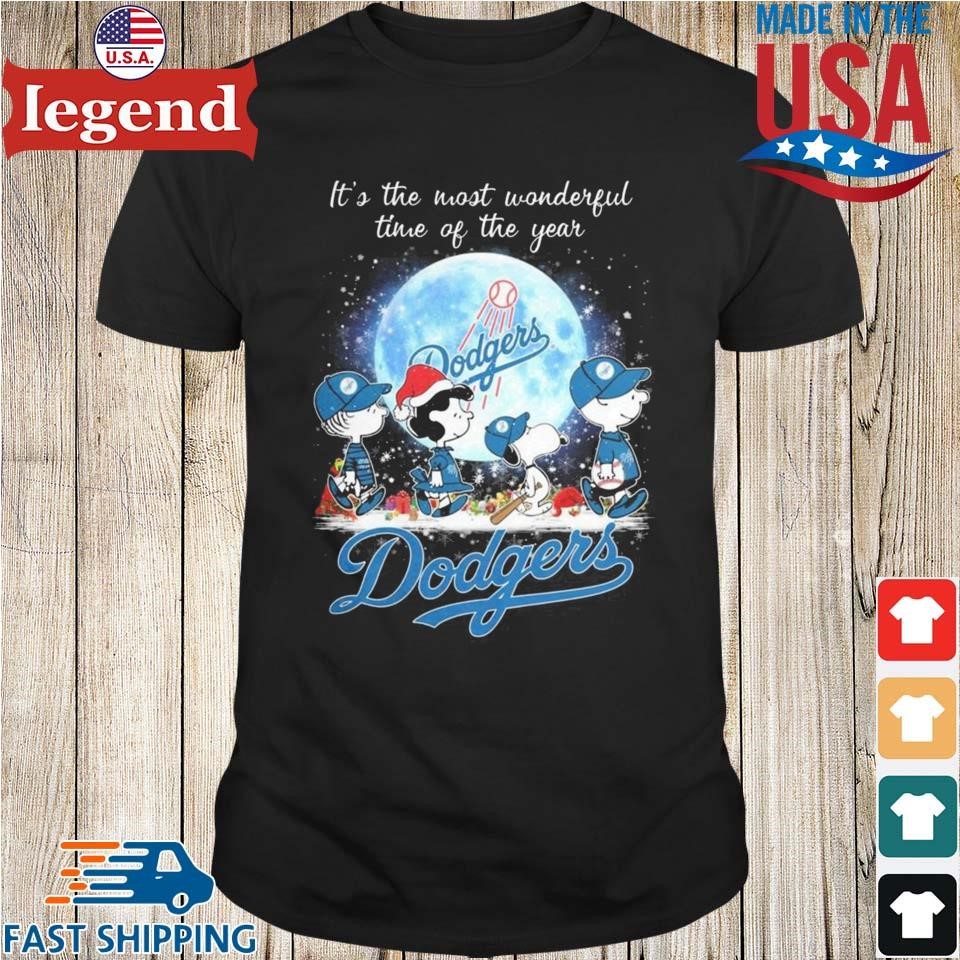 Los Angeles Dodgers x Snoopy And Friends It's The Most Wonderful Time Of The Year Merry Christmas Shirt