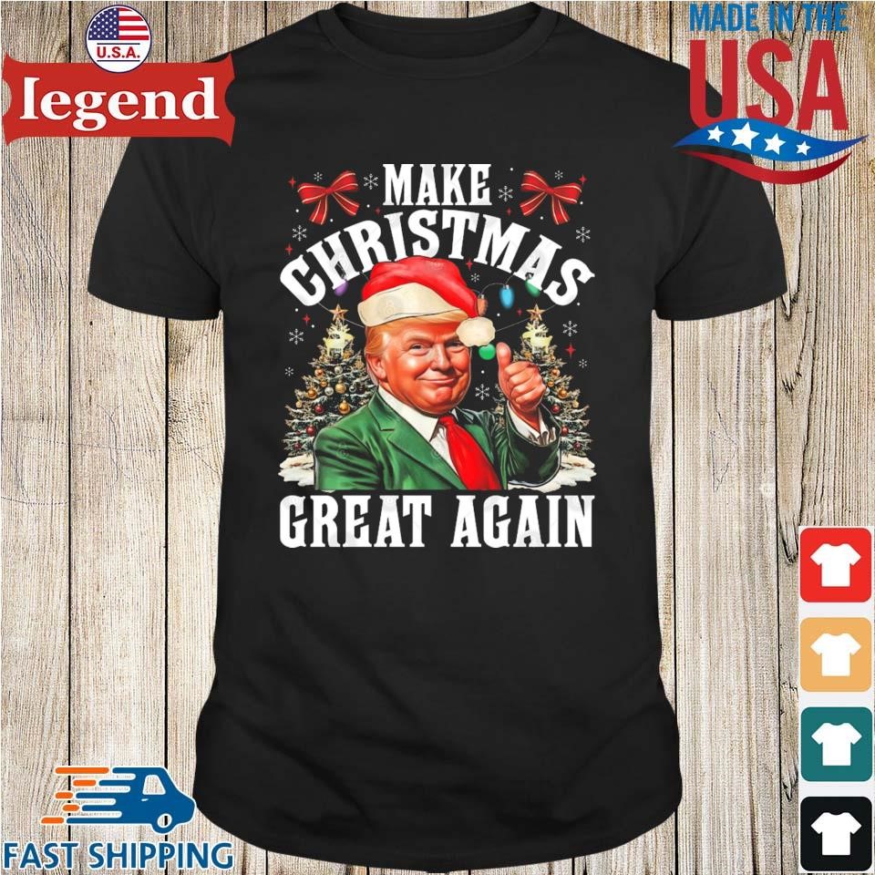 Make Christmas Great Again Funny Santa Donald Trump 2024 Sweater