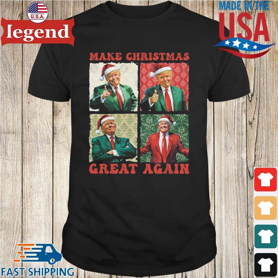 Make Christmas Great Again Funny Santa Trump 2024 Men Xmas Sweater