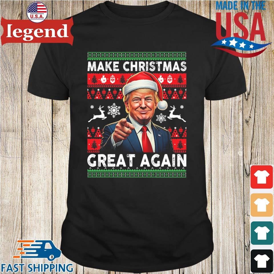 Make Christmas Great Again Xmas Funny Trump Pajamas Ugly Christmas Sweater