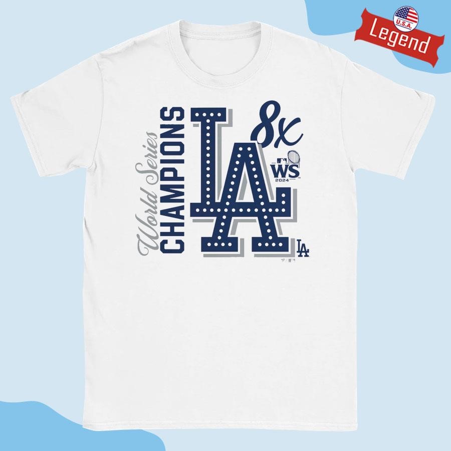 Men's Los Angeles Dodgers White 8-Time World Series Champions Shirt