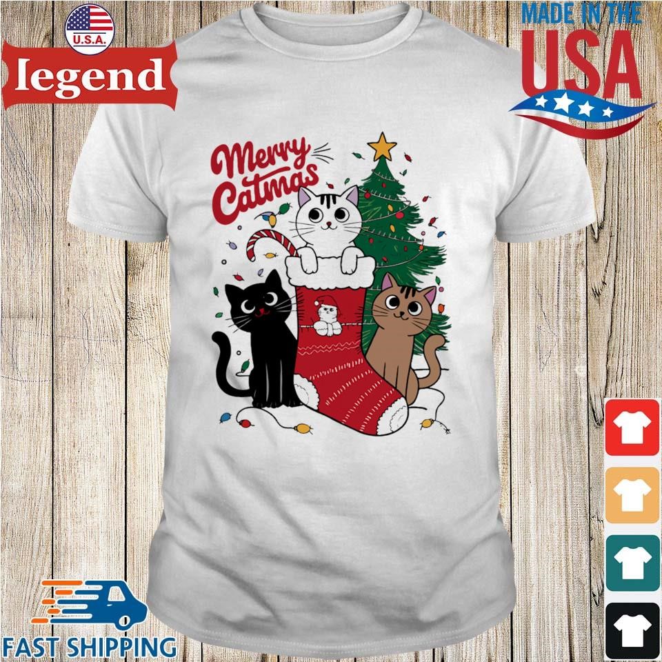 Merry Catmas Cat Christmas Light Xmas Family Sweater