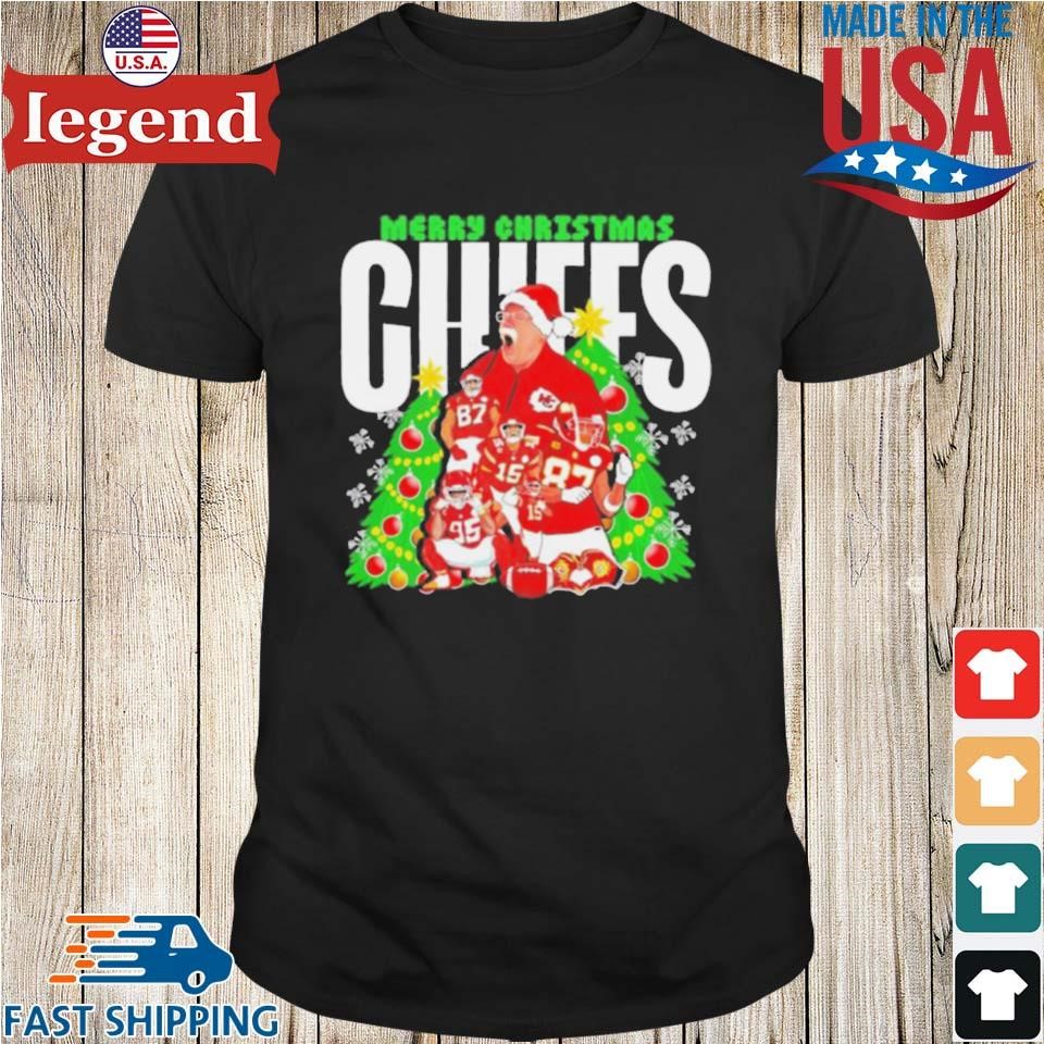 Merry Christmas Kansas City Chiefs Christmas Tree Coach And Players Shirt