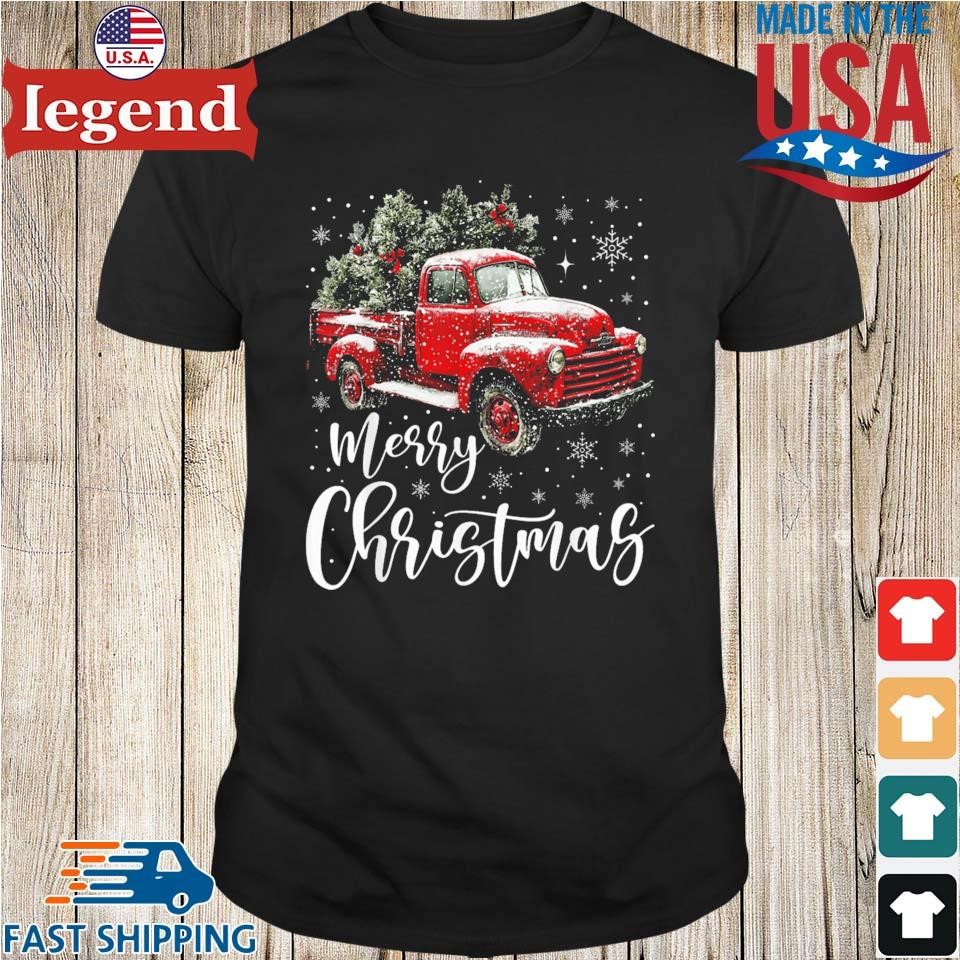 Merry Christmas Red Truck Family Christmas Tree Xmas Sweater