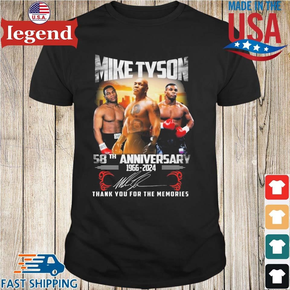 Mike Tyson 58th Anniversary 1966-2024 Thank You For The Memories Signature Shirt