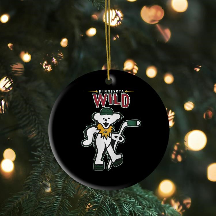 Minnesota Wild Grateful Dead Night Celebrating Dancing Bears 2024 Hockey Ornament