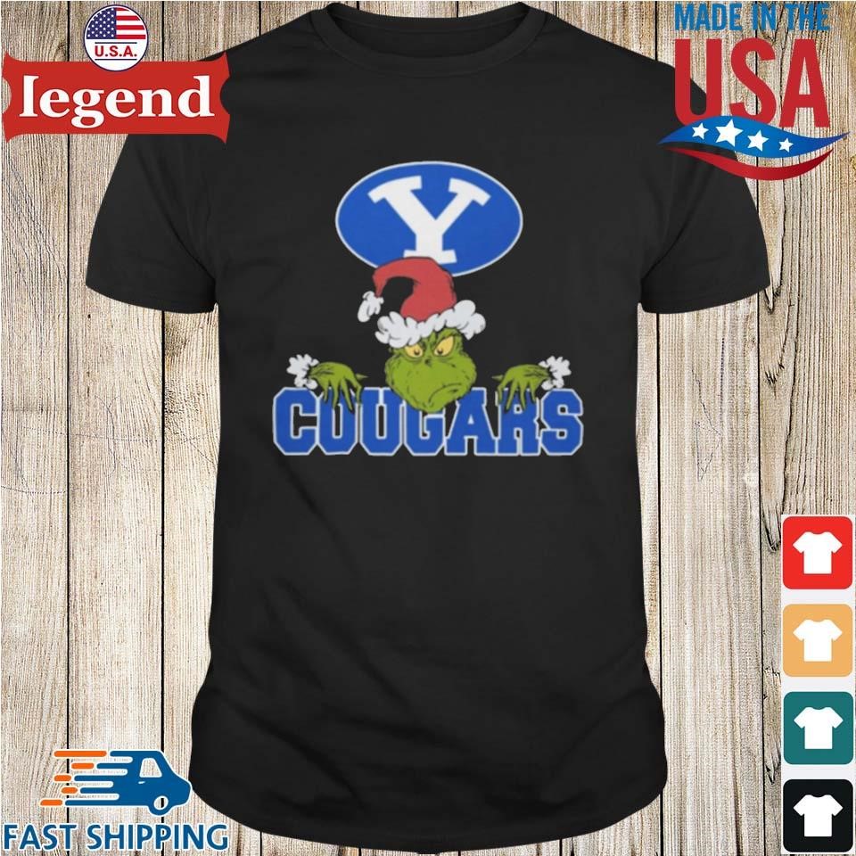 NCAA BYU Cougars Logo Football Grinch Christmas 2024 Shirt