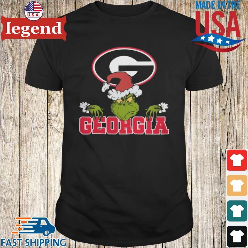 NCAA Georgia Bulldogs Logo Football Grinch Christmas 2024 Shirt